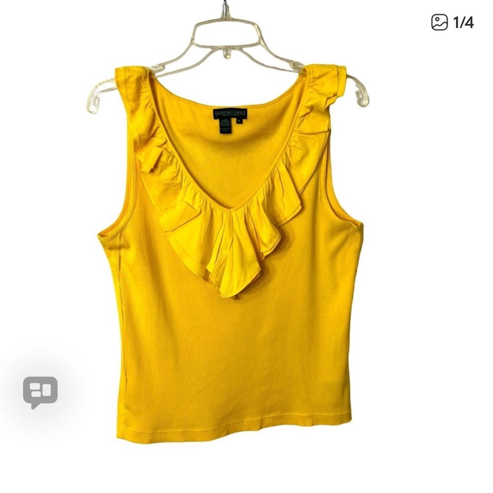 Ralph Lauren Jeans Company Womens Yellow Ruffle Tank Top Size XL. ☑️ - Picture 6 of 6